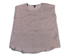 Forever 21 Womens Short Sleeve Boxy Tunic Blouse Size Large In Mauve