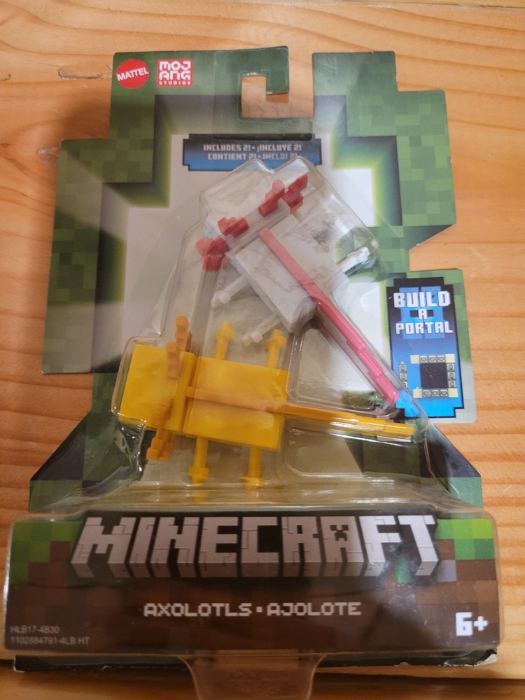 Minecraft Axolotls Action Figure Pink and White
