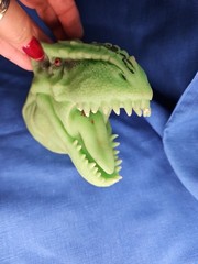 7 Vintage Rubber Hand Puppets Lot Animals Dragons Bears Dinosaur Alligator SOFT