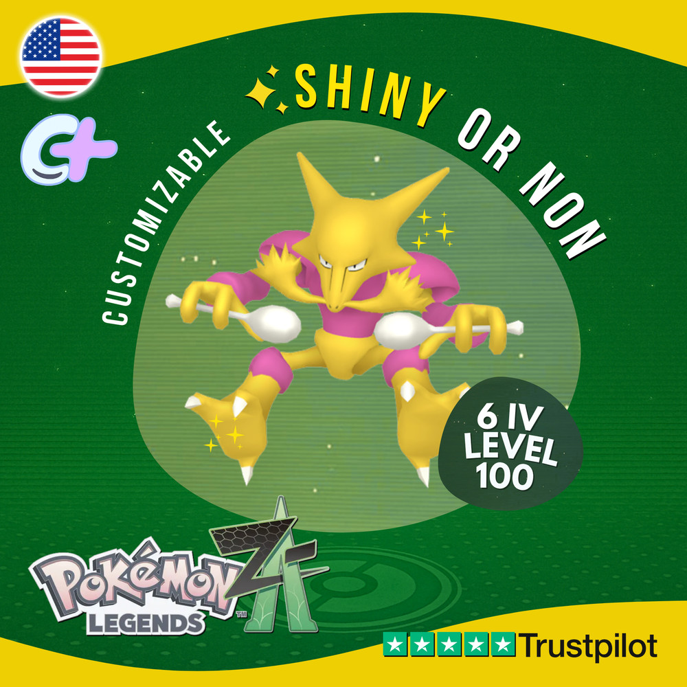 Alakazam Shiny or Non ✨6 IV Pokémon Legends Z-A Competitive Customizable ZA Z A