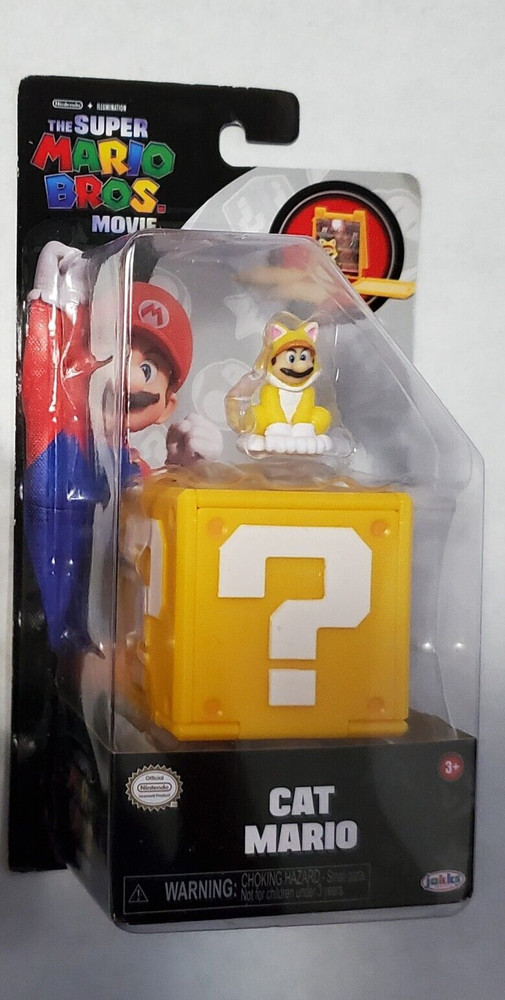 Jakks Pacific Super Mario Bros Movie Cat Mario 1.25 in Mini Figure. Free Ship.