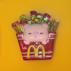 M Cute! Greedy Piglet Blind Confirmed Light Up French Fries Piglet Figure