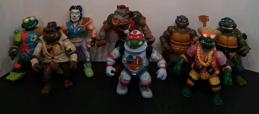 Vintage TMNT Mixed Lot of 8 Playmates 1990s Rocksteady Casey Jones & MORE!! Good