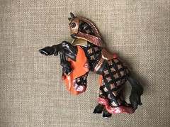 Papo Medieval War Horse 2007 Black Gold & Red Battle Dragon