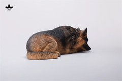 JXK Lying German Shepherd Dog Model Pet Animal Figure Collection 1:6 Scale