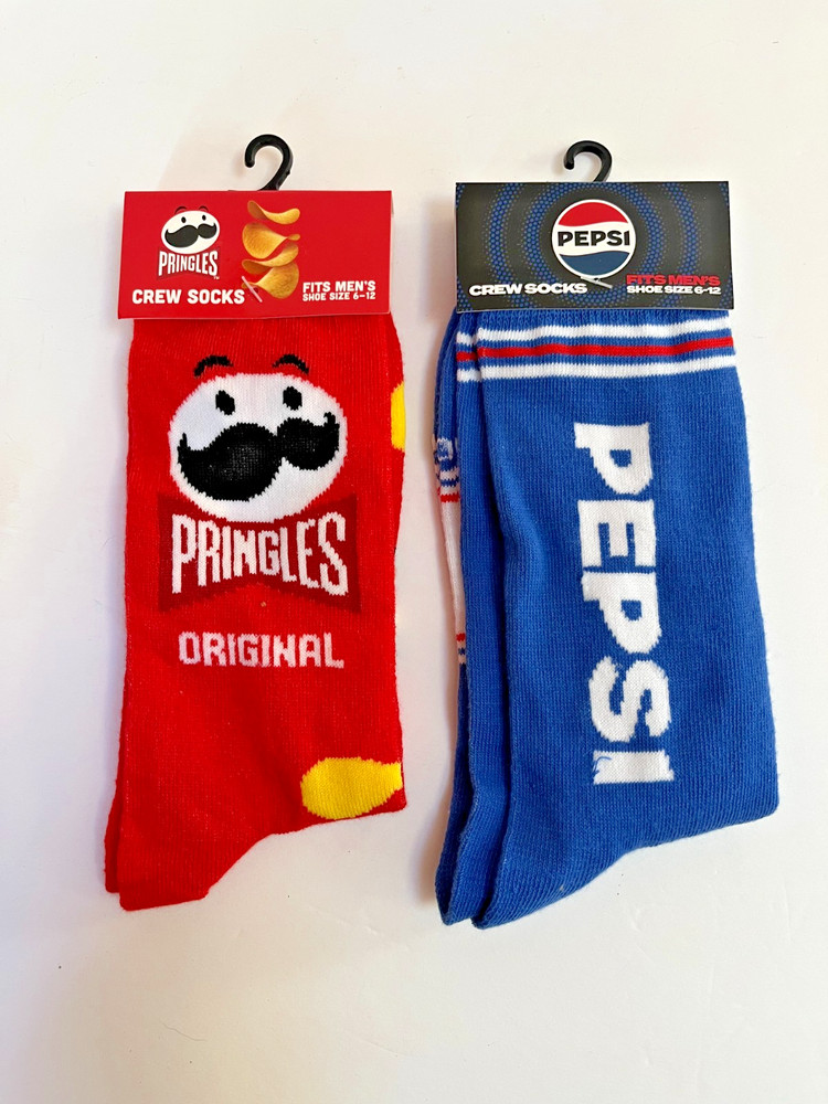 Pringles & Pepsi Polyester Socks Size 6-12 Brand New Socks 2 Pairs