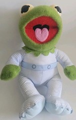 1984 Muppet Babies Baby Kermit Frog Plush Hasbro Softies Jim Henson Pampers VTG