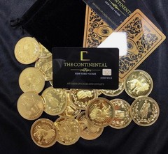JOHN WICK CONTINENTAL ADJUDICATOR GOLD COINS HOTEL CARD COLLECTORS COSPLAY PROP