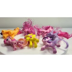 Hasbro My Little Pony Unicorn Figures Multicolored G4 Brushable Hair Lot of 7
