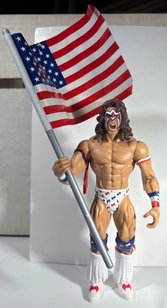 WWE Mattel Basic Battle Pack 31 Ultimate Warrior With US Flag Loose & Complete