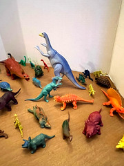 Lot of (37) DINOSAUR TOYS Assorted Sizes / Species PREHISTORIC FIGURINES Hobby