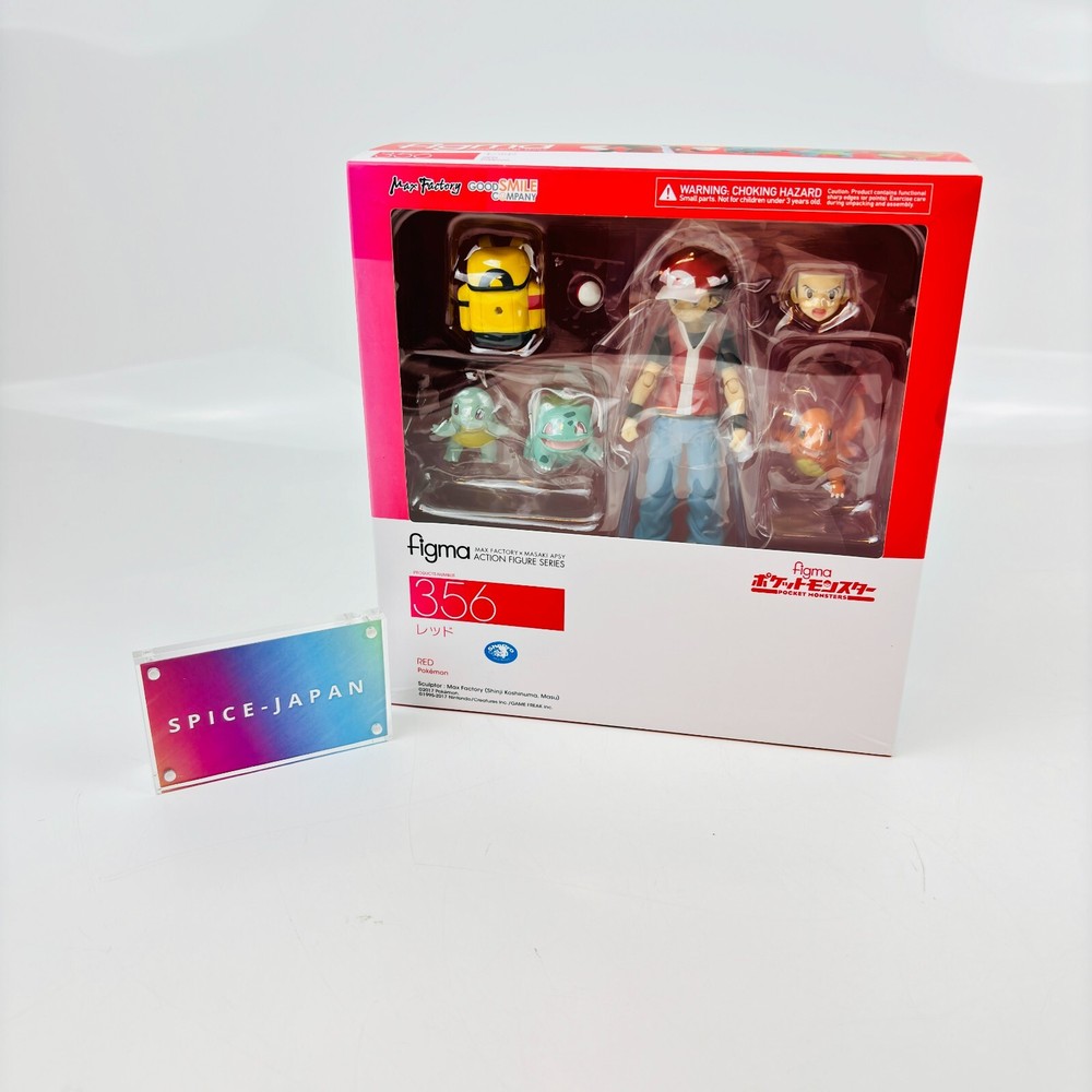 Max Factory figma Pokemon Red Trainer No.356 Pocket Monster Action Figure W/box