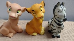 5 Vintage Plastic Rubber Squeak Squeeze Toy Lion King characters, Disney 90’s