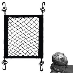 Motorcycle Cargo Net Polyester High Elastic Cargo Net with 4 Adjustable Hooks