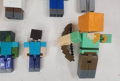 Lot of 8 Minecraft Figures Mattel Plus 3 Accessories Ore And Chest Puzzle