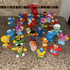 Sesame Street Big Bird Count Bert Ernie Elmo Jim Henson Muppets Figures Lot 4038