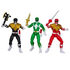 NEW! Mighty Morphin Power Rangers POWER TRANSFER PACK 3 Figures Black Red Green