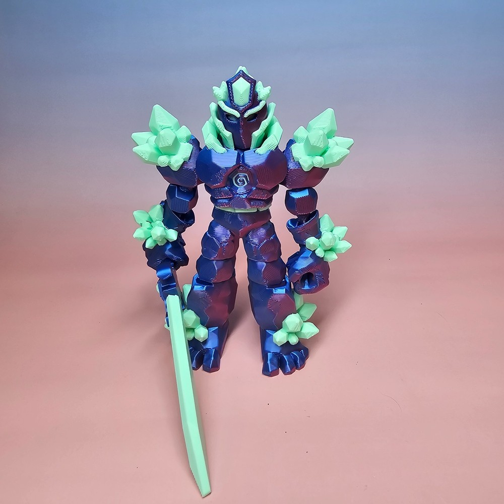 Crystal Warrior Figure 3D Printed