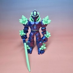Crystal Warrior Figure 3D Printed