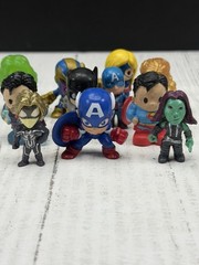 Ooshies Mini Superhero Figures Lot of 11 Marvel DC Batman Ear Flaw See Photos