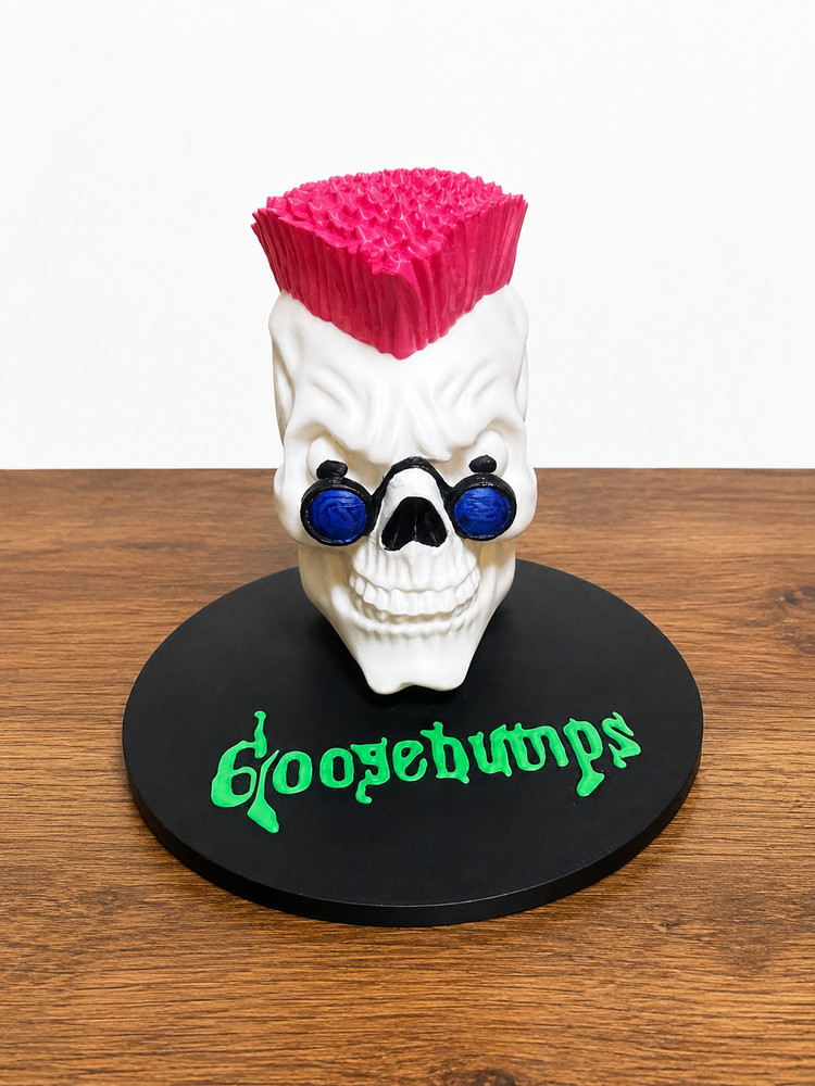 Custom Goosebumps Skully Figure, Hand Painted, Curly the Skeleton