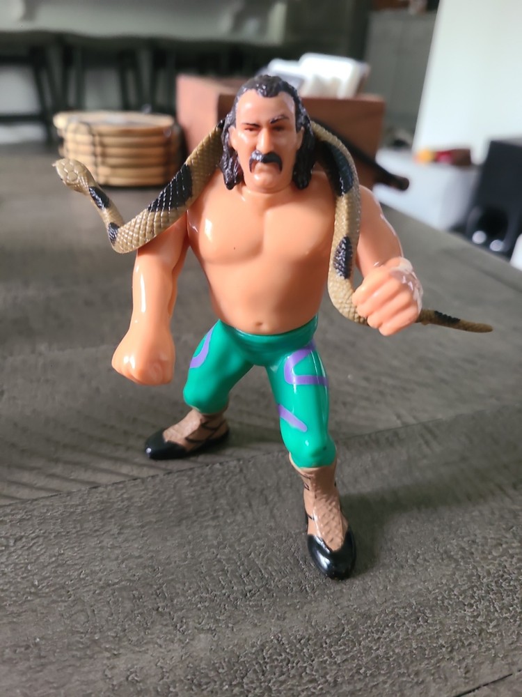 WWF Hasbro Jake “The Snake” Roberts Action Figure 1991 1990 Complete W/ Damien