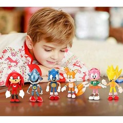 Sonic the Hedgehog 6-Pack Action Figures Cake Toppers Party Supplies Kids