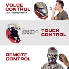 Iron Man MK5 Voice Control Helmet Wearable Cosplay Mask LED Jarvis Auto Open
