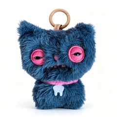 Fuggler Alley Cats 🐱 CHEEZEE (BLUE) 🐱 5″ Plush Bag Charm Keychain Dangler
