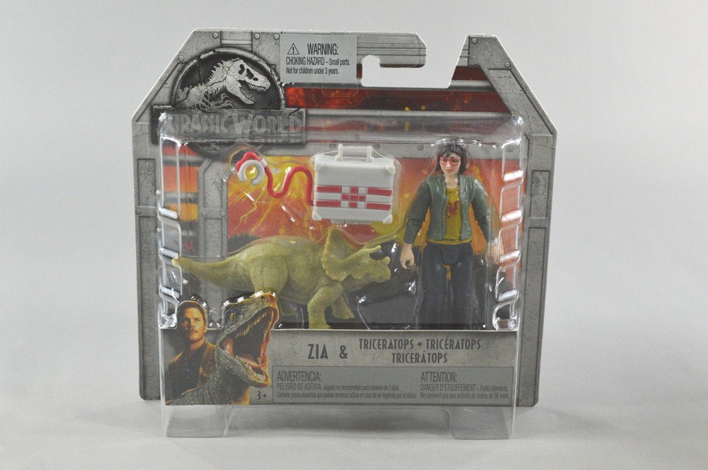 Jurassic World Fallen Kingdom Zia & Triceratops Action Figure Mattel NEW