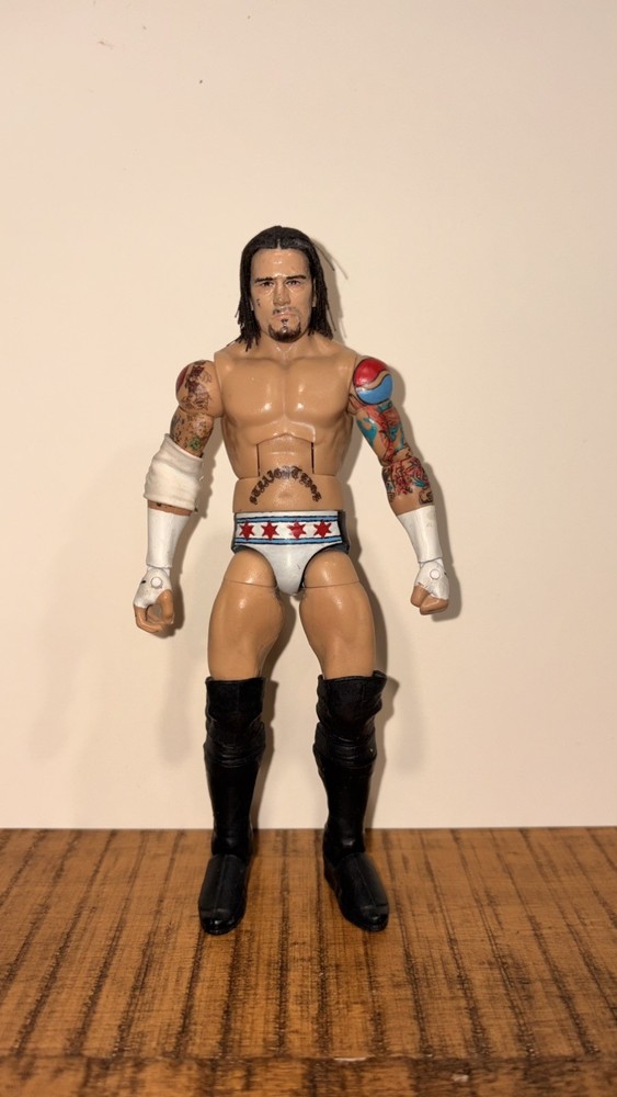 CM PUNK WWE MATTEL CUSTOM 2007-2008 ECW FIGURE ROOTED HAIR
