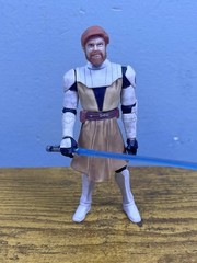 2009 Hasbro Star Wars Clone Wars Obi Wan Kenobi Action Figure Animated Series 4”
