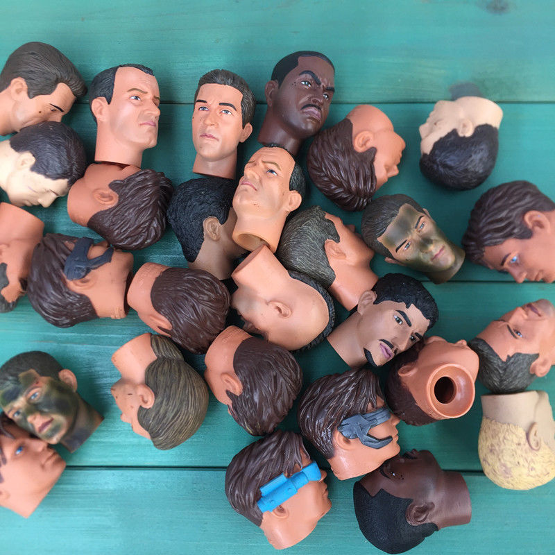 Random 1pcs 12″ Action Figure Head Sculpt 1/6 Scale Male Soldier Head Sculpture