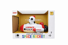 Kids Light Up Astronaut Space Rocket Toy w/ Sounds & 360° Rotation Space Ship