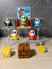 5-PK SHY GUY 2.5″ Super Mario World of Nintendo Black Blue Green Red Yellow