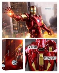 Marvel Avengers Iron Man Mark 7 MK7 Ironman Toy LED Light Action Figure Model