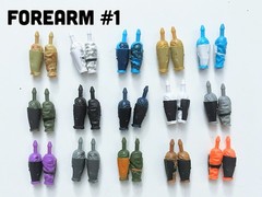 FOREARMS LOT #1: 15 Pairs of Marauders Task Force 1:18 Armored Forearms