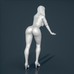 Unpainted resin figurine. Girl woman sexy shirt 1/18 1/24 1/43 1/32