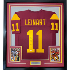 Framed Autographed/Signed Matt Leinart 33×42 USC Southen Cal Red Jersey JSA COA
