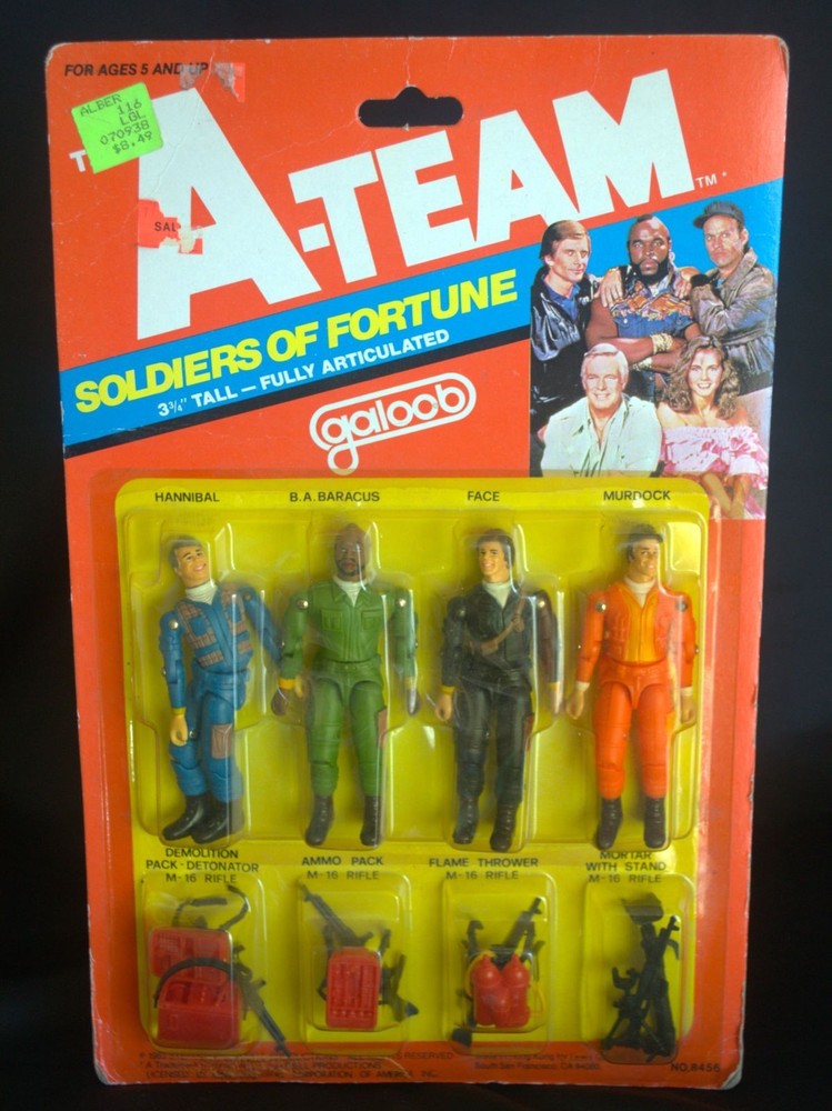 Free shp!Vintage 1983 The A-Team 4 Figure ‘Soldiers of Fortune’ NIB-#8456 Galoob