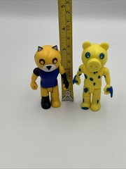 Roblox Action Figure Dinopiggy & Tigry SET 3.5″ Tall – Yellow & Blue W/spots