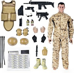 12″ Action Figures Toy 1:6 Stand Bendable Soldier Model Toys Military SWAT Set