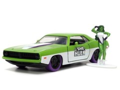 Jada Toys Marvel She-Hulk & 1973 Plymouth Barracuda 1:32 Scale Die-Cast Car