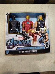 MARVEL AVENGERS Titan Hero Series Black Panther, Iron Man & Thor Action Figures