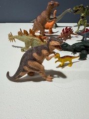 Vintage Dinosaur Toys Lot of 16 Mixed Rubber and Plastic Dino Figures