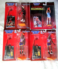 Lot of 4 Starting Lineup Basketball Figures Larry Bird Magic Johnson Rodman