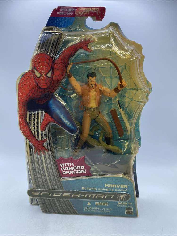 Hasbro Spider-Man 3 Kraven the Hunter Bullwhip swinging w/ Komodo Dragon DMG BOX