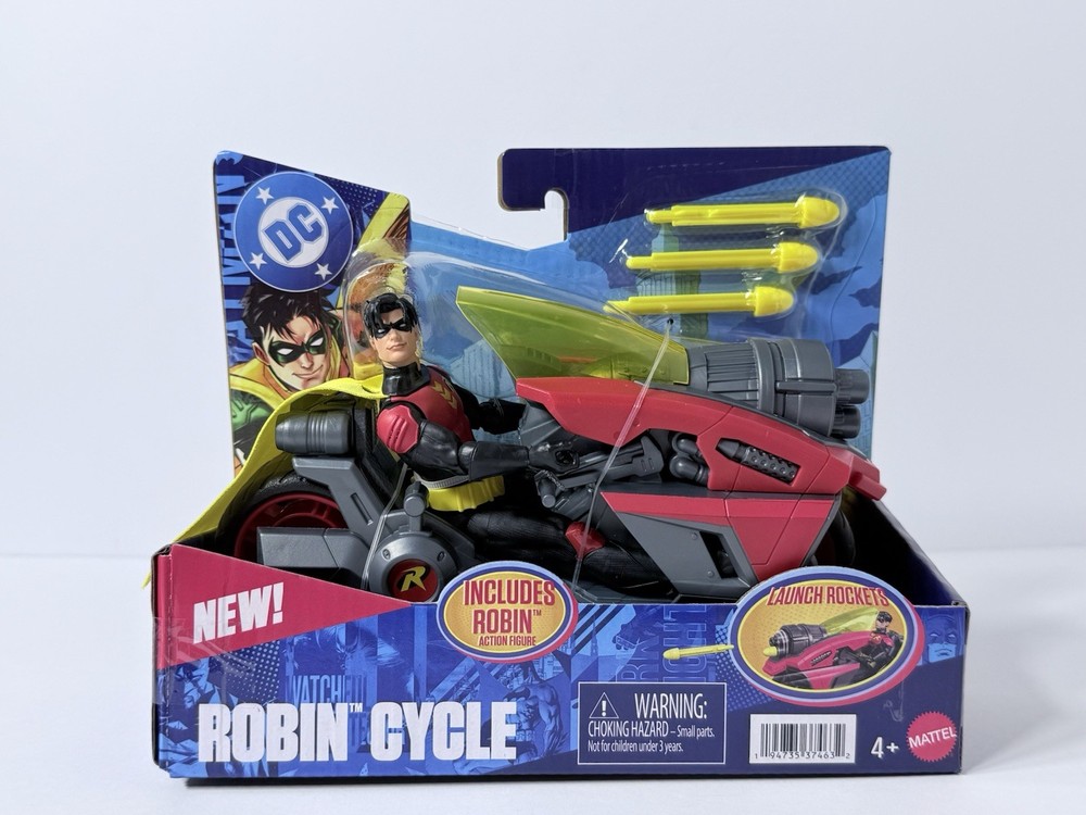 Robin Cycle Vehicle with Robin Figure Mattel DC Comics Launch Rockets 2026 New