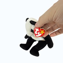 Ty Beanie Baby Fortune Panda Plush Toy 1997 w/ Tags Red Ribbon Collectible