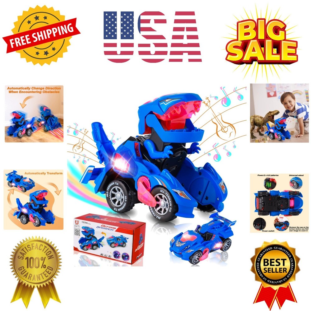 Transforming Dinosaur Toys for Kids, Auto Transformer Car Toy for Toddler Boy…